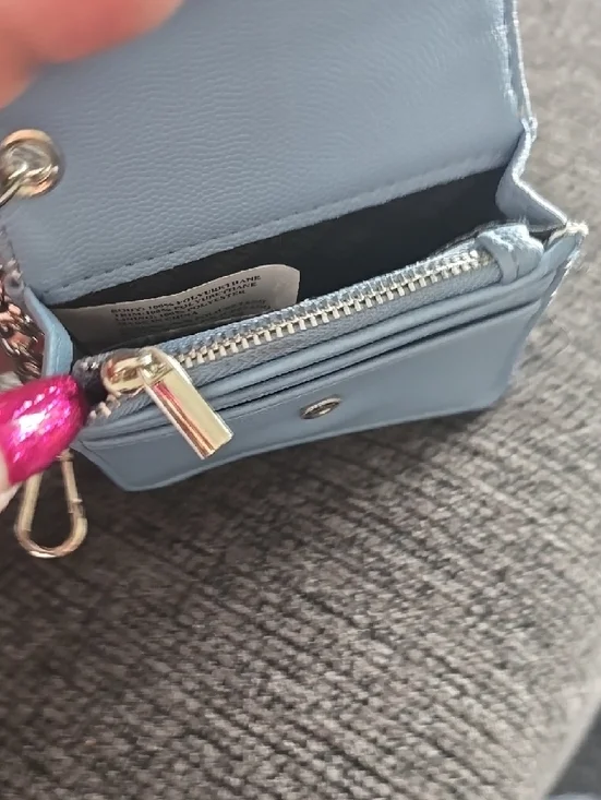 Steve Madden Quilted Mini Pouch - Powder Blue - Picture 6 of 7